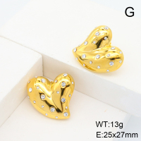 Stainless Steel Earrings  Czech Stones,Handmade Polished  6E4003880bhia-066