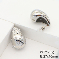 Stainless Steel Earrings  Czech Stones,Handmade Polished  6E4003883vhha-066