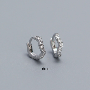 925 Silver Earrings  WT:0.77g  6mm  JE5065bhjo-Y05   YHE0589
