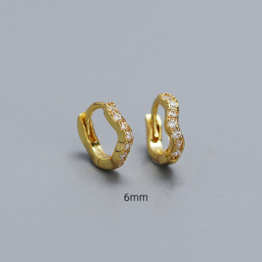 925 Silver Earrings  WT:0.77g  6mm  JE5066bhjo-Y05   YHE0589