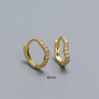 925 Silver Earrings  WT:0.92g  8mm  JE5068vhlo-Y05   YHE0589