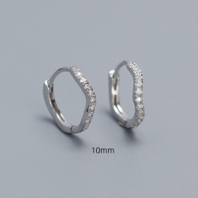 925 Silver Earrings  WT:1.18g  10mm  JE5069vhno-Y05   YHE0589