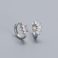 925 Silver Earrings  WT:1.68g  11mm  JE5081bihk-Y05   YHE0587