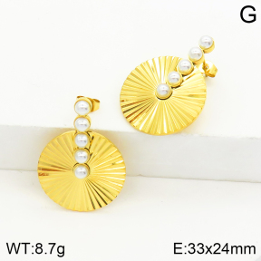 Stainless Steel Earrings  Plastic Imitation Pearls,Handmade Polished  2E3001603bhia-066