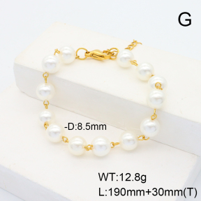 Stainless Steel Bracelet  Shell Beads  6B3000829vhha-908