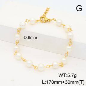 Stainless Steel Bracelet  Shell Beads  6B3000835vhha-908