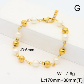 Stainless Steel Bracelet  Shell Beads  6B3000837vhha-908