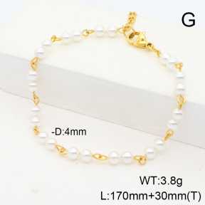 Stainless Steel Bracelet  Shell Beads  6B3000843bhva-908