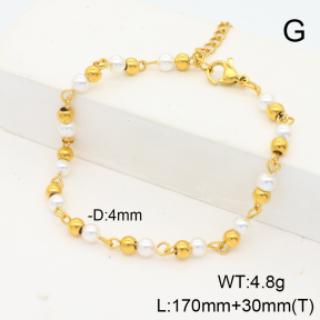 Stainless Steel Bracelet  Shell Beads  6B3000845bhva-908