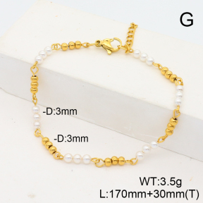 Stainless Steel Bracelet  Shell Beads  6B3000851vhha-908