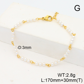 Stainless Steel Bracelet  Shell Beads  6B3000853vhha-908
