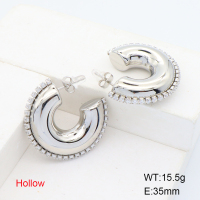 Stainless Steel Earrings  Zircon,Handmade Polished  6E2006305vhkb-066