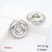 Stainless Steel Earrings  Zircon,Handmade Polished  6E2006309vhkb-066