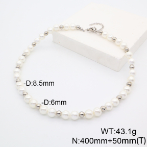 Stainless Steel Necklace  Shell Beads  6N3000903vhmv-908