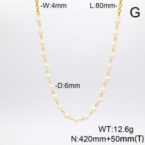Stainless Steel Necklace  Shell Beads  6N3000906vhov-908