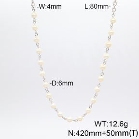 Stainless Steel Necklace  Shell Beads  6N3000907vhnv-908