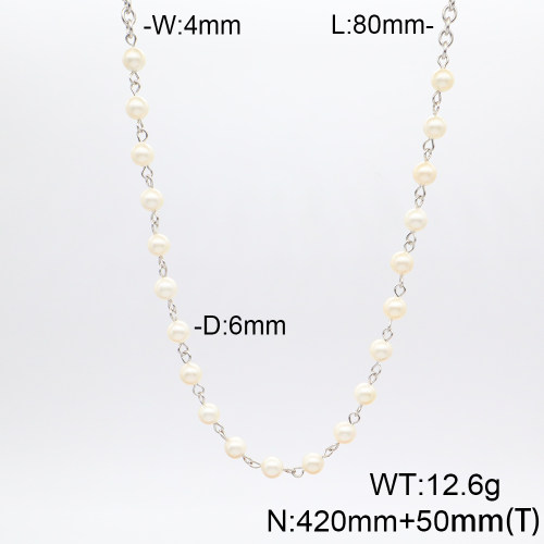 Stainless Steel Necklace  Shell Beads  6N3000907vhnv-908