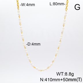 Stainless Steel Necklace  Shell Beads  6N3000908vhov-908