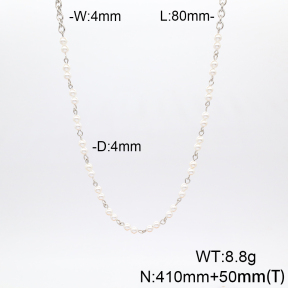 Stainless Steel Necklace  Shell Beads  6N3000909vhnv-908