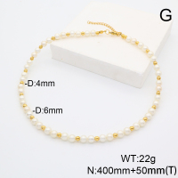 Stainless Steel Necklace  Shell Beads  6N3000914vhmv-908