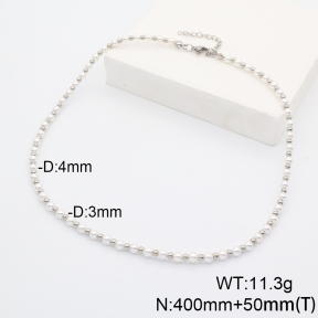 Stainless Steel Necklace  Shell Beads  6N3000919vhnv-908
