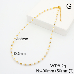 Stainless Steel Necklace  Shell Beads  6N3000922ahpv-908