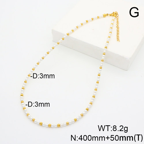 Stainless Steel Necklace  Shell Beads  6N3000922ahpv-908