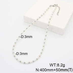 Stainless Steel Necklace  Shell Beads  6N3000923vhov-908