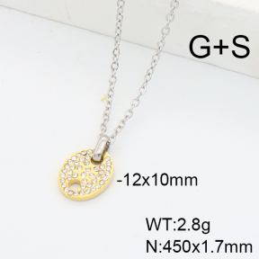 Stainless Steel Necklace  Czech Stones  6N4004025ablb-G037