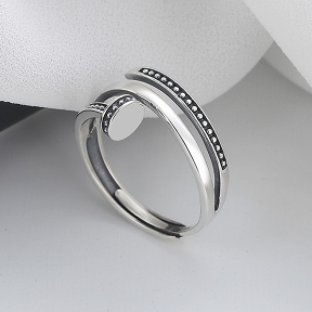 925 Silver Ring  WT:2.7g  11mm  JR4407ainm-Y13  387FJ