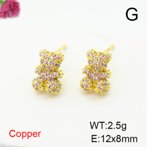 Fashion Copper Bear Earrings  TE6000991vbnb-G030