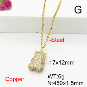 Fashion Copper Bear Necklaces  TN6001160vbnb-G030