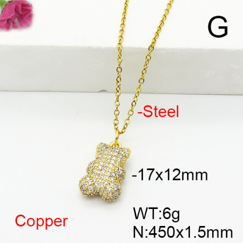 Fashion Copper Bear Necklaces  TN6001160vbnb-G030