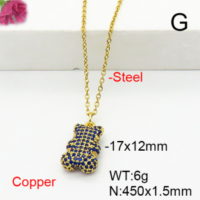 Fashion Copper Bear Necklaces  TN6001162vbnb-G030