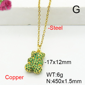 Fashion Copper Bear Necklaces  TN6001165vbnb-G030