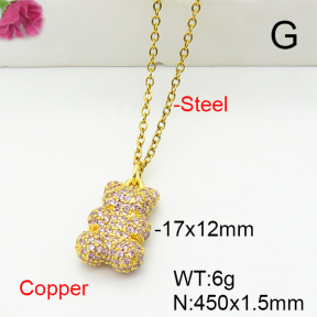 Fashion Copper Bear Necklaces  TN6001166vbnb-G030