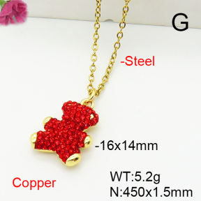 Fashion Copper Bear Necklaces  TN6001168vbnb-G030