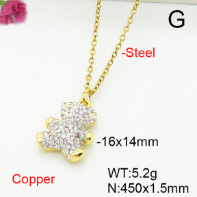 Fashion Copper Bear Necklaces  TN6001170vbnb-G030