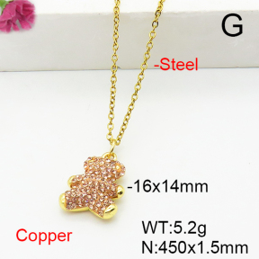 Fashion Copper Bear Necklaces  TN6001171vbnb-G030