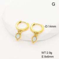 Stainless Steel Earrings  Synthetic Opal,Handmade Polished  6E4003889vihb-106D