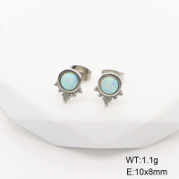 Stainless Steel Earrings  Synthetic Opal,Handmade Polished  6E4003891bhia-106D