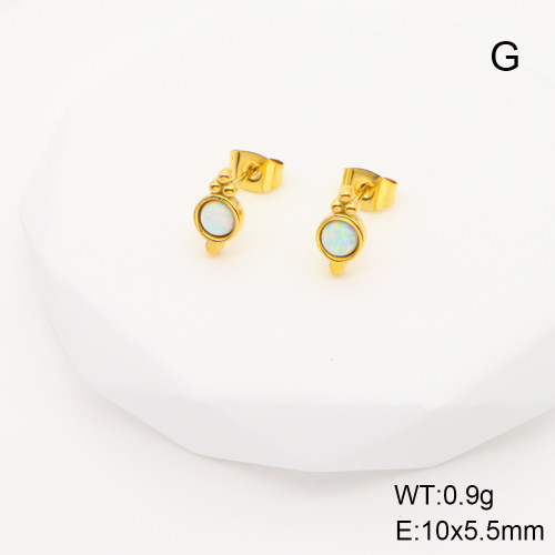 Stainless Steel Earrings  Synthetic Opal,Handmade Polished  6E4003891vhkb-700