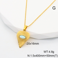 Stainless Steel Necklace  Synthetic Opal,Handmade Polished  6N4004038vhkb-700