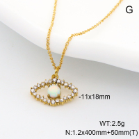 Stainless Steel Necklace  Czech Stones & Synthetic Opal,Handmade Polished  6N4004041vhkb-106D