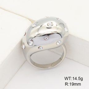 Stainless Steel Ring  Czech Stones,Handmade Polished  6R3000230vhha-066