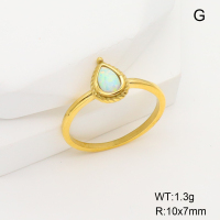 Stainless Steel Ring  6-8#  Synthetic Opal,Handmade Polished  6R4000868vhmv-106D