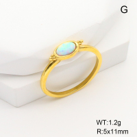 Stainless Steel Ring  6-8#  Synthetic Opal,Handmade Polished  6R4000870vhmv-106D