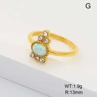 Stainless Steel Ring  6-8#  Czech Stones & Synthetic Opal,Handmade Polished  6R4000872vhmv-106D