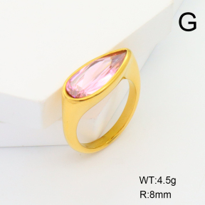 Stainless Steel Ring  Zircon,Handmade Polished  6-8#  6R4000875bhia-066