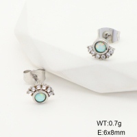 Stainless Steel Earrings  Czech Stones & Synthetic Opal ,Handmade Polished  GEE001202vhmv-700